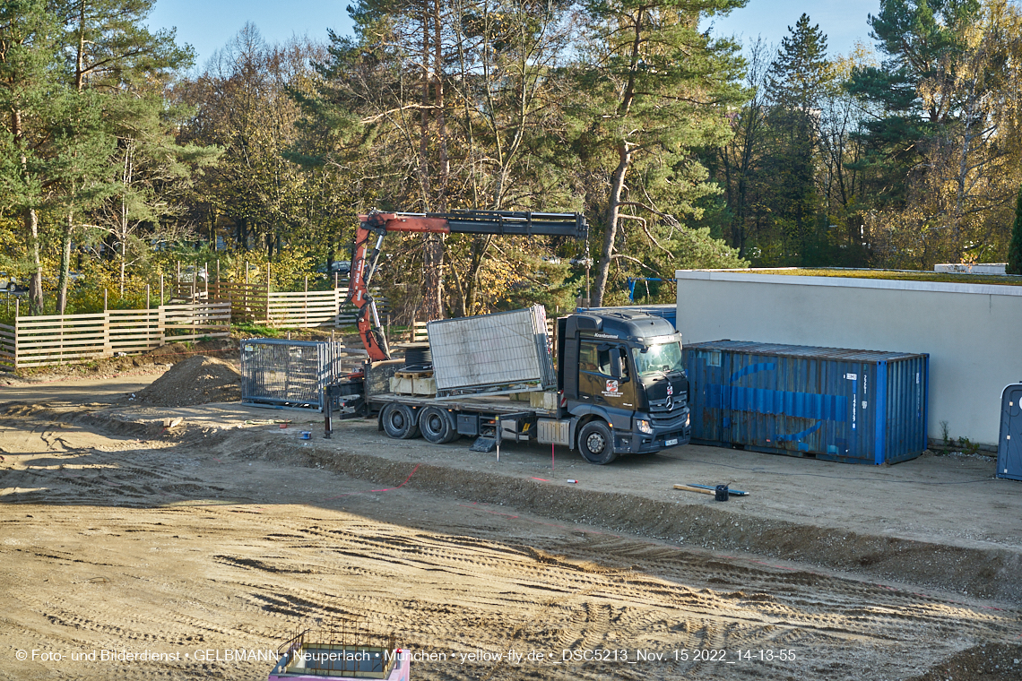 15.11.2022 - Baustelle an der Quiddestraße Haus für Kinder in Neuperlach